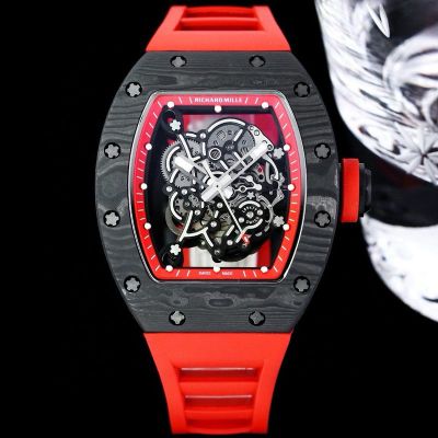 Richard Mille Skull Replica RM055 Black carbon fiber case watch richard mille skull watch